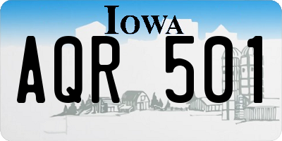 IA license plate AQR501