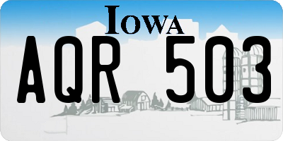 IA license plate AQR503