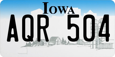 IA license plate AQR504