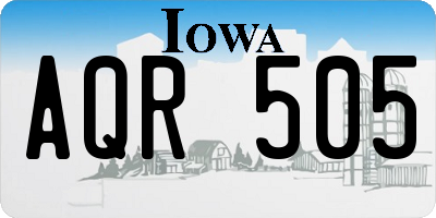 IA license plate AQR505