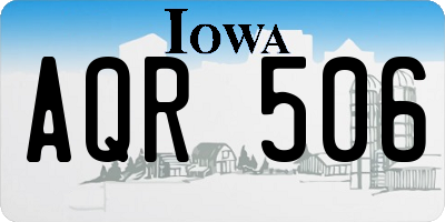 IA license plate AQR506