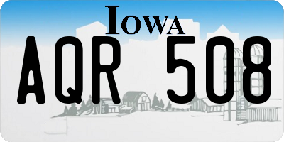 IA license plate AQR508