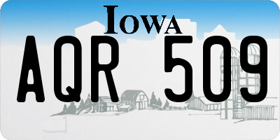 IA license plate AQR509