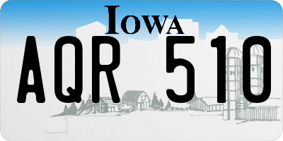 IA license plate AQR510