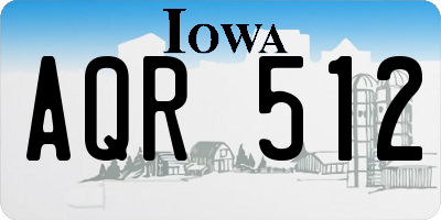 IA license plate AQR512