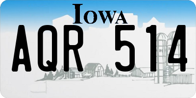 IA license plate AQR514