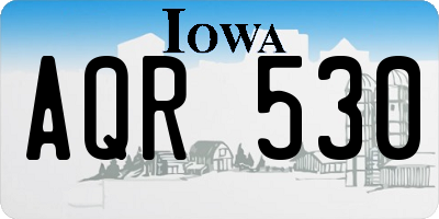 IA license plate AQR530