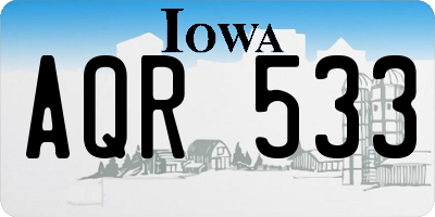 IA license plate AQR533