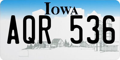 IA license plate AQR536