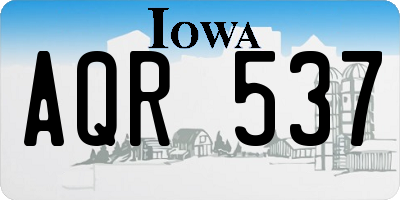 IA license plate AQR537