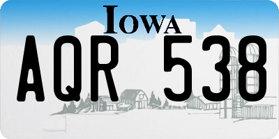 IA license plate AQR538