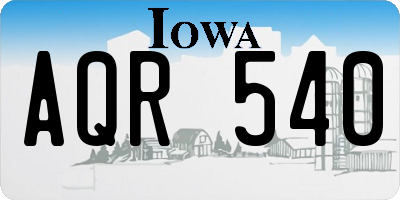 IA license plate AQR540