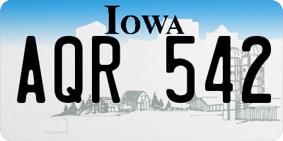 IA license plate AQR542