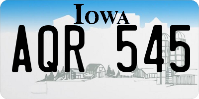 IA license plate AQR545