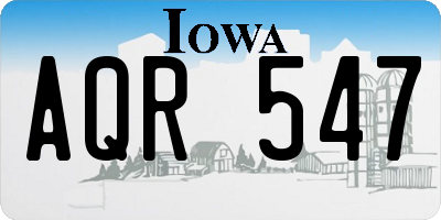 IA license plate AQR547