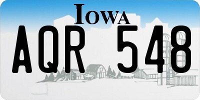 IA license plate AQR548