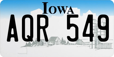 IA license plate AQR549