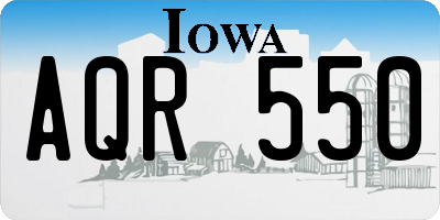 IA license plate AQR550