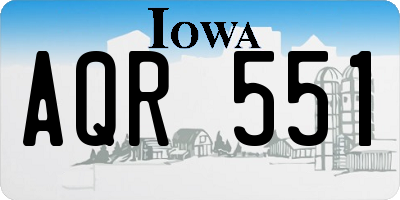 IA license plate AQR551