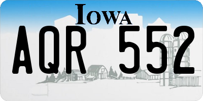 IA license plate AQR552