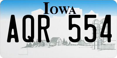 IA license plate AQR554