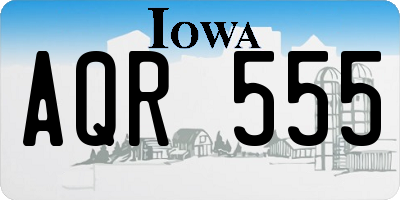 IA license plate AQR555