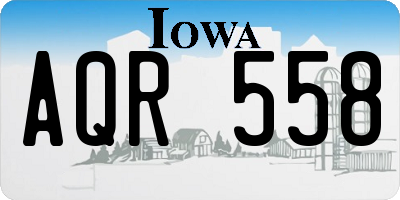 IA license plate AQR558