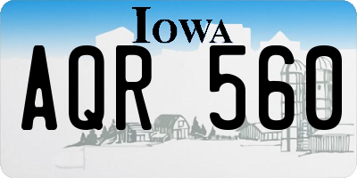 IA license plate AQR560