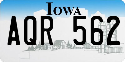 IA license plate AQR562