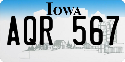 IA license plate AQR567