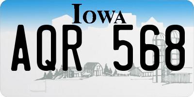 IA license plate AQR568