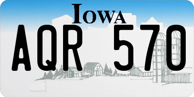 IA license plate AQR570