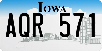 IA license plate AQR571