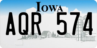 IA license plate AQR574