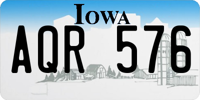 IA license plate AQR576