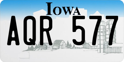 IA license plate AQR577