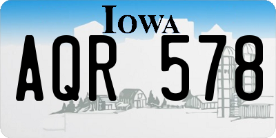 IA license plate AQR578