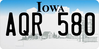 IA license plate AQR580