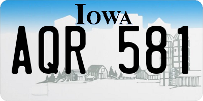 IA license plate AQR581