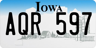 IA license plate AQR597