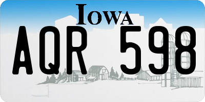 IA license plate AQR598