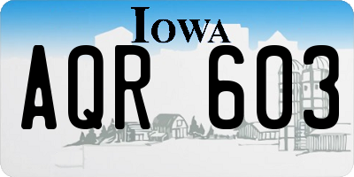 IA license plate AQR603