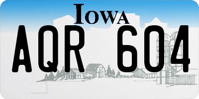 IA license plate AQR604