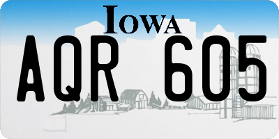 IA license plate AQR605