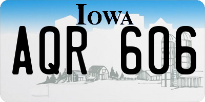 IA license plate AQR606