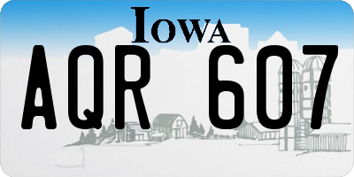 IA license plate AQR607