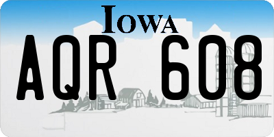 IA license plate AQR608