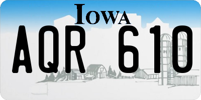 IA license plate AQR610