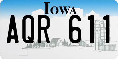 IA license plate AQR611