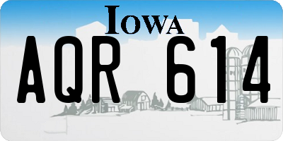 IA license plate AQR614